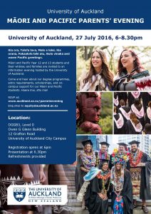 A3 Maori and Pacific Parents Evening poster